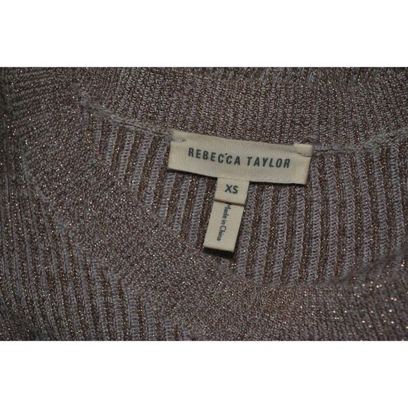 Rebecca Taylor Copper Metallic Wool Alpaca Ribbed Sweater - XS - Picture 4 of 4